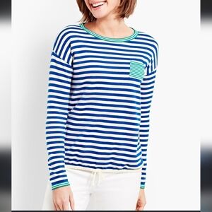 Talbots Cashmere Blend Resort Stripe Crewneck Sweater